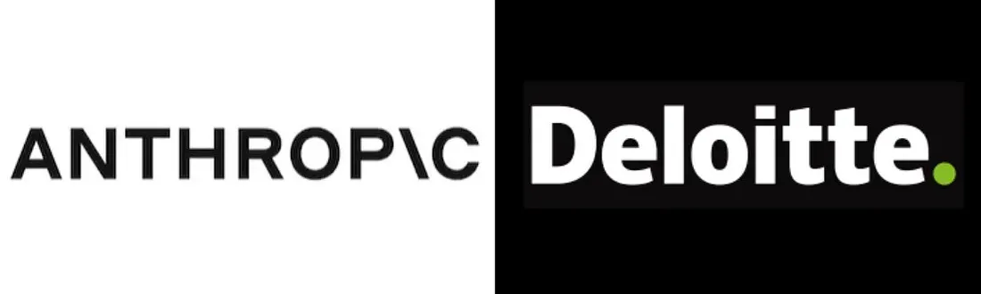logos of anthropic and deloitte side side, representing their corporate partnership